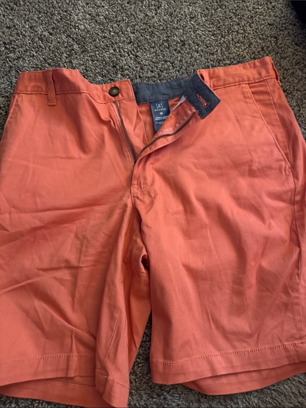 George Coral Flat-Front Chino Shorts